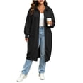 thumbnail image 1 of Perfectbot Women's Mid-Length Hooded Sweatshirt, Zip Up Oversized Outerwear with Pockets for Fall Going Out, 1 of 8