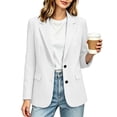 thumbnail image 1 of Perfectbot Women's Notch Collared Blazer 2 Button Long Sleeve Suit Jacket Office Business Outfits, 1 of 8