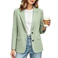 thumbnail image 1 of Perfectbot Women's Notch Collared Blazer 2 Button Long Sleeve Suit Jacket Office Business Outfits, 1 of 7