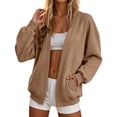 thumbnail image 1 of Perfectbot Women's Oversized Open Front Cardigan Sweatshirt Drop Shoulder Casual Jacket with Pockets, 1 of 8