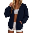 thumbnail image 1 of Perfectbot Women's Oversized Open Front Cardigan Sweatshirt Drop Shoulder Casual Jacket with Pockets, 1 of 8