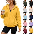 thumbnail image 1 of Perfectbot Women's Zip Up Hoodie Soft Relaxed Fit Long Sleeve Hooded Sweatshirt for Lounge & Outdoor Wear, 1 of 9