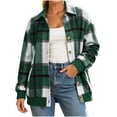 thumbnail image 1 of Perfectbot Women's Plaid Shacket, Button Down Shirt Jacket with Ribbed Hem, Relaxed Fit Fall Outerwear, 1 of 8