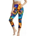 thumbnail image 1 of Perfectbot Women's Print Capri Leggings, 4 Way Stretch High-Waisted Tummy Control Yoga Pants, 1 of 7