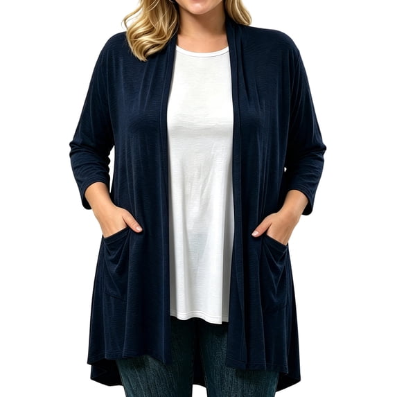 Perfectbot Women's Relaxed Fit Open Front Cardigan Long Sleeve Soft Stretchy Casual Draped Cover Up