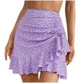 thumbnail image 1 of Perfectbot Women's Ruffle A-Line Mini Skirt - Floral Print Tiered Boho Flowy Summer Short Skirt, 1 of 6