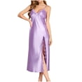 thumbnail image 1 of Perfectbot Women's Satin Halter Maxi Sleep Dress, Summer Bodycon Backless Sleeveless Comfy Nightgown, 1 of 8