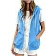 thumbnail image 1 of Perfectbot Women's Sleeveless Full Zip Hoodie Vest with Drawstring Hood and Kangaroo Pockets Casual Layering Top, 1 of 8