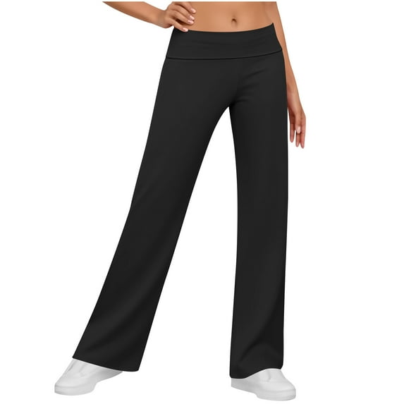 Perfectbot Women's Straight Leg Yoga Sweatpants - Low Rise Stretch Lounge Workout Pants, XS-XL