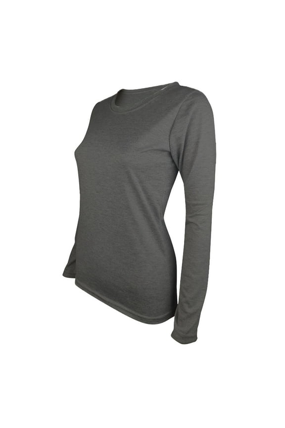 Women's Stretch Long Sleeve Layering Tee, Undershirt for Scrubs & Casual Wear, Crew Neck Basic Top