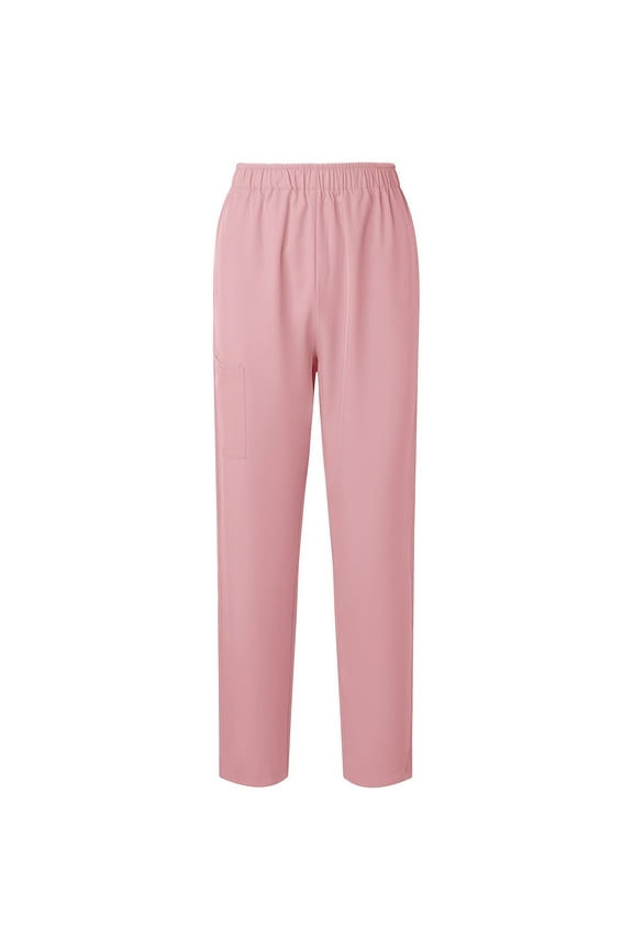 Women's Stretch Scrub Pants Pull-On Workwear with Side Pocket Elastic Waist Medical Uniform