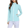 thumbnail image 1 of Perfectbot Women's Sun Protection Workout Jacket, Long Sleeve Thumb Hole Cuff Slim Fit Athletic Top, 1 of 7