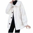 thumbnail image 1 of Perfectbot Women's Thick & Warm Sherpa Coat, Loose Fit Lapel Overcoat for Winter, Sizes M-4XL, 1 of 4