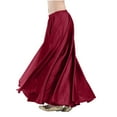 thumbnail image 1 of Perfectbot Women's Trendy Satin Maxi Skirt - Full Circle Swing Belly Dance Costume Skirt, 1 of 4