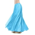 thumbnail image 1 of Perfectbot Women's Trendy Satin Maxi Skirt - Full Circle Swing Belly Dance Costume Skirt, 1 of 4