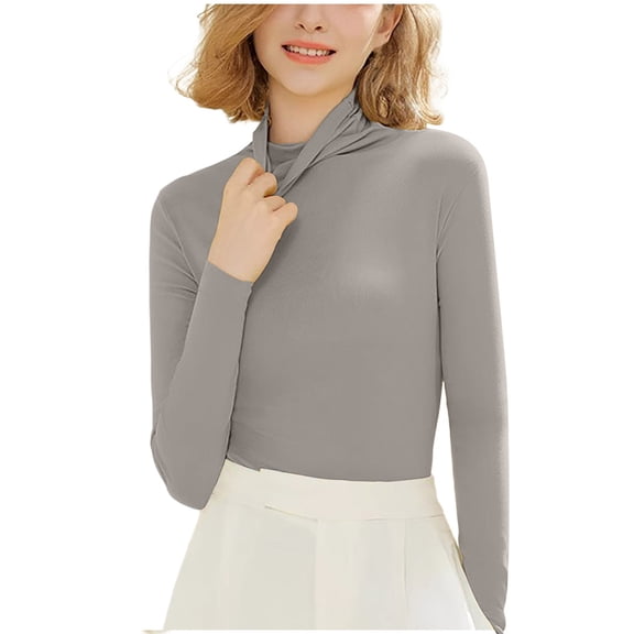 Perfectbot Women's Turtleneck Thermal Top - Fall Winter Slim Fit Long Sleeve Casual Underwear Shirt