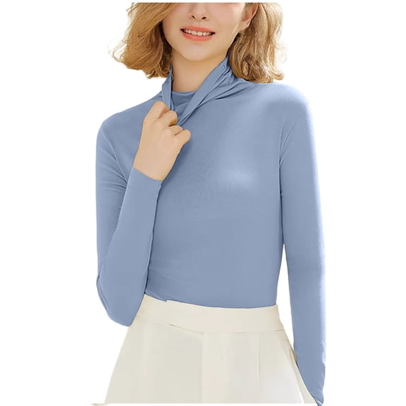 Perfectbot Women's Turtleneck Thermal Top - Fall Winter Slim Fit Long Sleeve Casual Underwear Shirt
