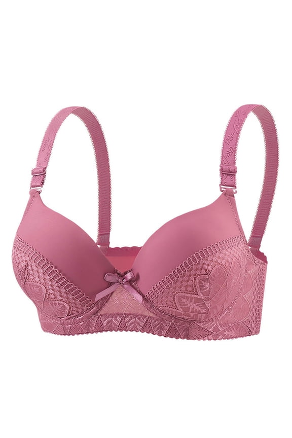 Women's Wireless Push Up Bras Full Coverage Adjustable Lace Bra for Everyday Comfort
