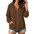 thumbnail image 1 of Perfectbot Women's Zip Up Hoodie Long Sleeve Fall Winter Sweatshirt Jacket with Pockets Casual Outerwear, 1 of 2