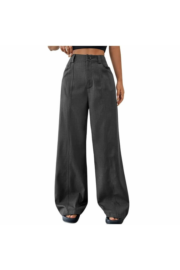 Womens Barrel Dress Pants High Waist Wide Leg Work Trousers Dressy Casual Bussiness Office Pants