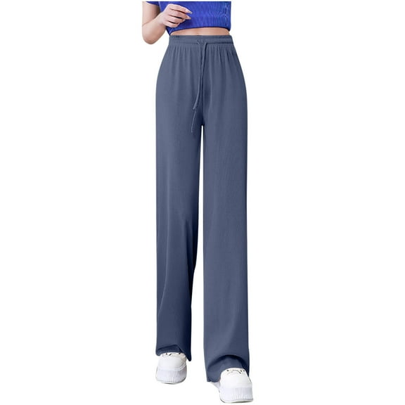 Perfectbot Womens Barrel Flowy Pants Lightweight Drawstring Straight Leg Trousers Casual Going Out Pants
