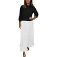 thumbnail image 1 of Perfectbot Womens Elegant Pleated Dresses, Maxi Length Long Sleeve Ribbed Knit Sweater Dress for Spring, 1 of 5