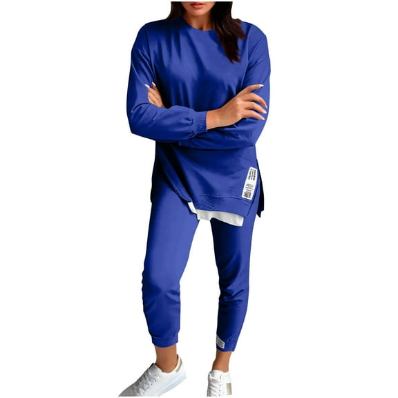 Perfectbot Womens Fall Sweatsuit Sets Casual Outfits Set Oversized Sweatshirts and Joggers Tracksuit Sportswear