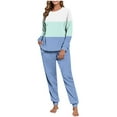 thumbnail image 1 of Perfectbot Womens Flannel Fleece Pajama Set Color Block Shirts and Jogger Pants Comfy Warm Winter Loungewear, 1 of 7