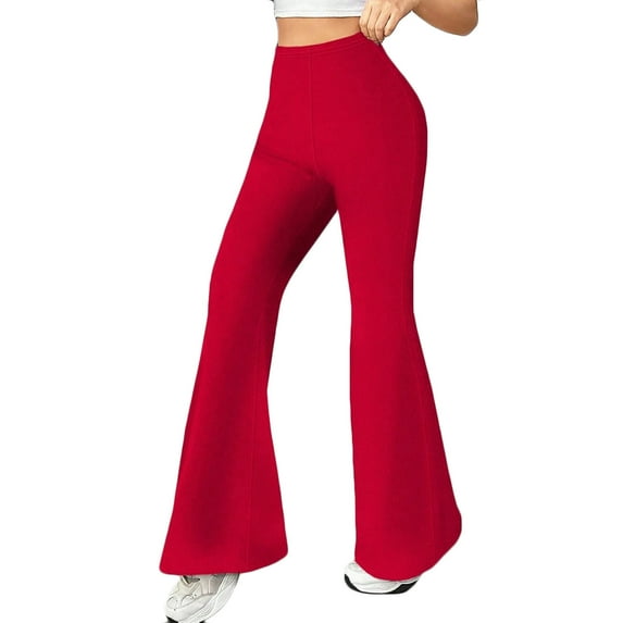 Perfectbot Womens Flare Pants High Waist Wide Leg Solid Bell Bottoms Casual Vintage Fashion Pants