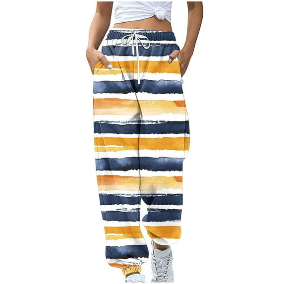 Perfectbot Womens Floral Printed Sweatpants High Rise Stretchy Waisted Joggers Fashion Sweat Pants