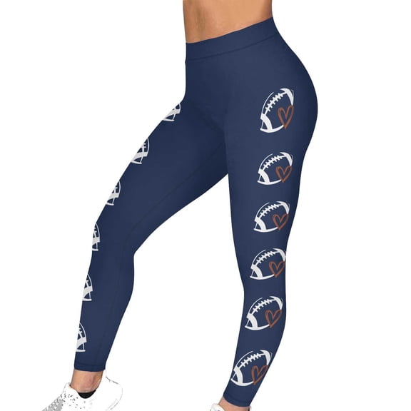 Perfectbot Womens Football Printed Leggings Tight High Waist Sweatpants Gym Workout Joggers Pants