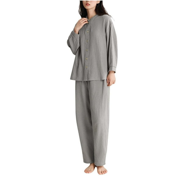 Perfectbot Womens Cotton Pajamas Set Lightweight Loose Fit Sleepwear Comfy Casual Lounge Set Two Piece