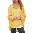 thumbnail image 1 of Perfectbot Womens Oversized Tops Round Neck Long Sleeves Solid Baggy Shirt Pullover Slouchy Blouse, 1 of 5