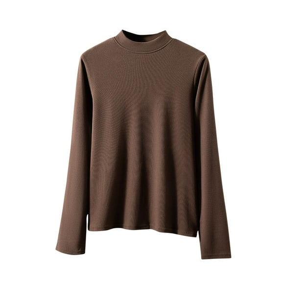 Perfectbot Womens Seweaters Soft Cotton Long Sleeves Mock Neck Warm Tops Fall Winter Undershirts Blouse