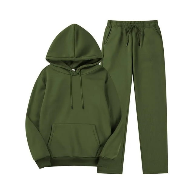 Perfectbot Womens Sweatsuits Fall Winter Sportswear Hooded Sweatshirt and Drawstring Joggers Set