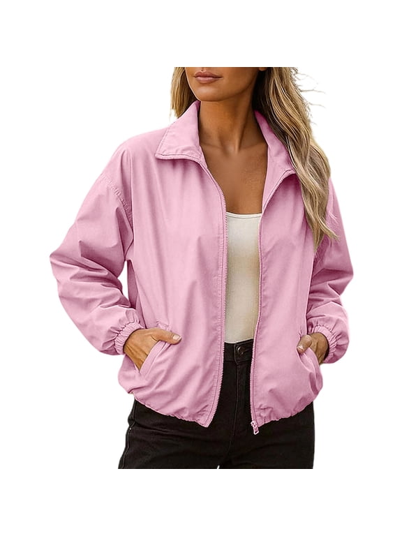 Womens Windbreaker Jacket Waterproof Lightweight Bomber Jacket Hiking Camping Climbing Wear