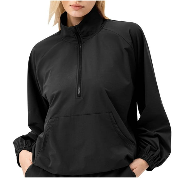 Perfectbot Womens Workout Sweatshirts Turtleneck Quarter Zip Jacket Lightweight Athletic Gym Running Clothes