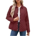 thumbnail image 1 of Perfectbot Womens Quilted Barn Coats Snap Button Cotton Collared Jackets Fall Winter Outerwear, 1 of 8