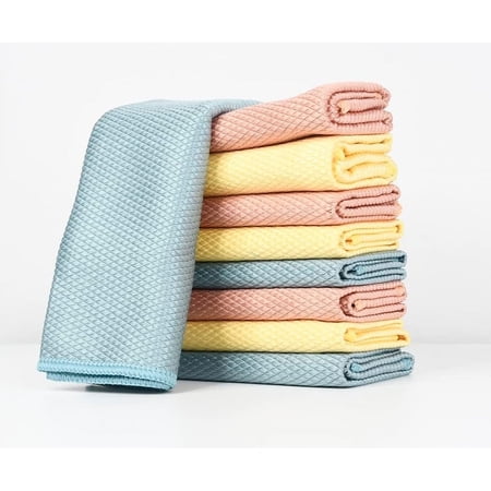 Perfecti Fabrics Clean Fish Scale Microfiber Glass Cleaning Cloths Streak Free for Window Car Mirrors Windshield Lint Free Microfiber Polishing Cleaning All-Purpose Towel Pack of 6