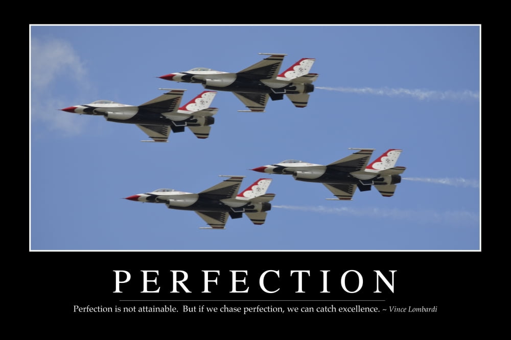 Perfection Inspirational Quote and Motivational Poster Canvas Art - Stocktrek Images (34 x 23)