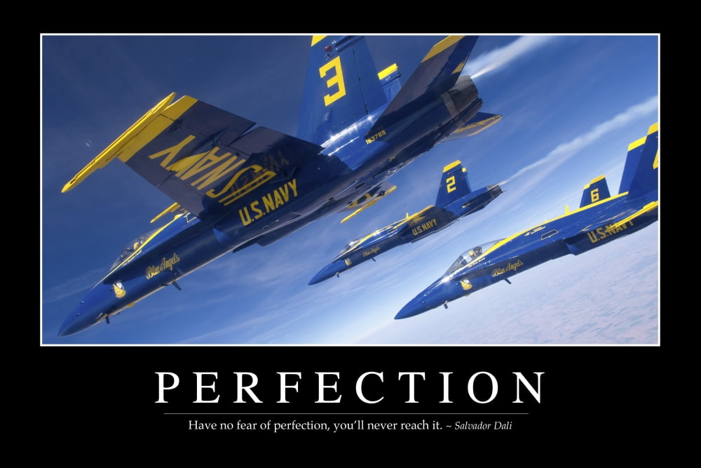 Perfection Inspirational Quote and Motivational Poster Canvas Art - Stocktrek Images (34 x 23)