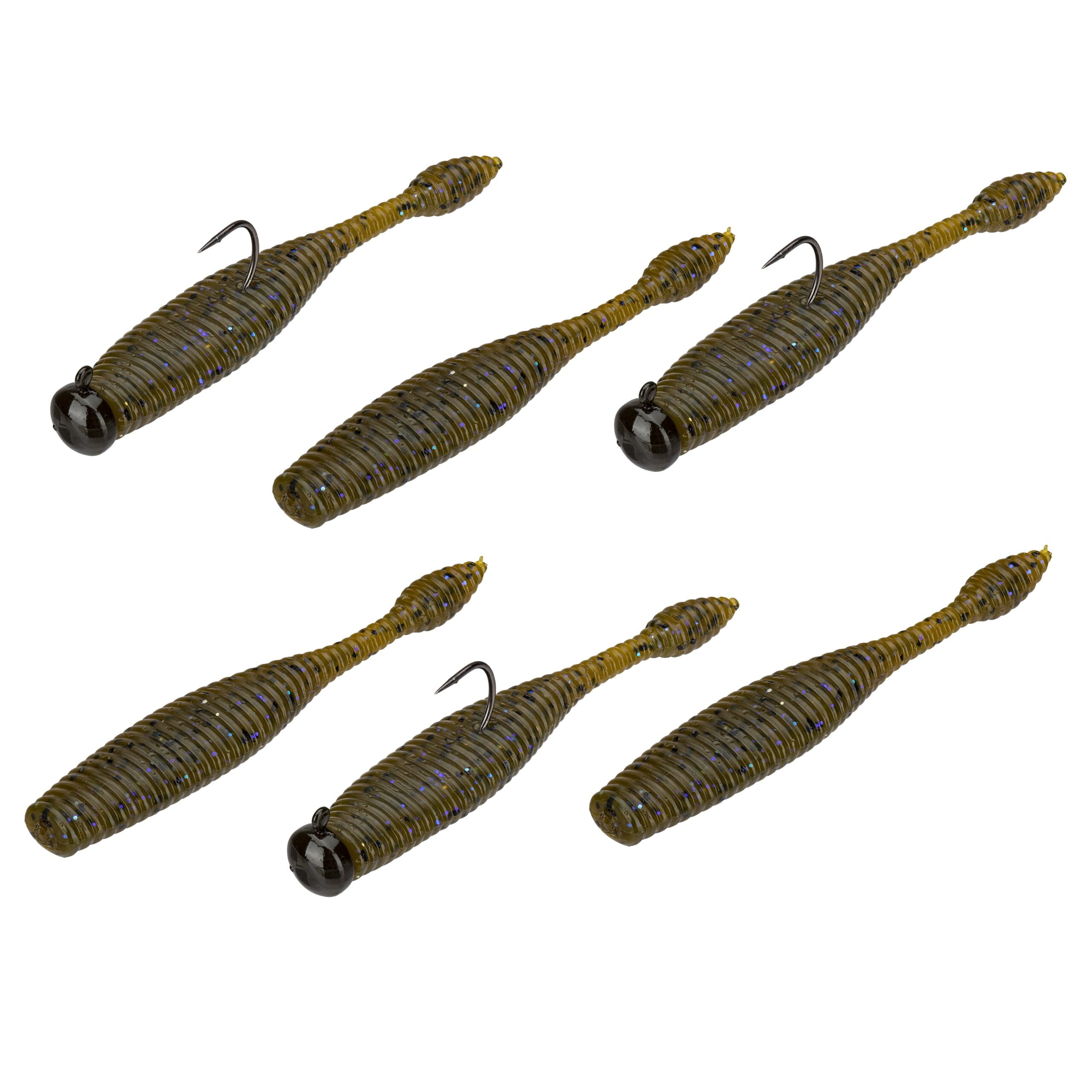 Perfection Lures Dudley's Pre-Rigged Green Pumpkin Violet Ned Rig Finesse  Worm Bait Bass Trout Kit 