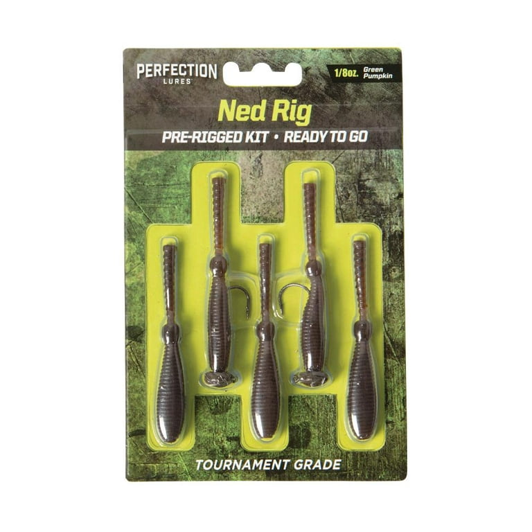 Perfection Lures NEDRIGGP Ned Rig Pre-Rigged Kit-Green Pumpkin: 6