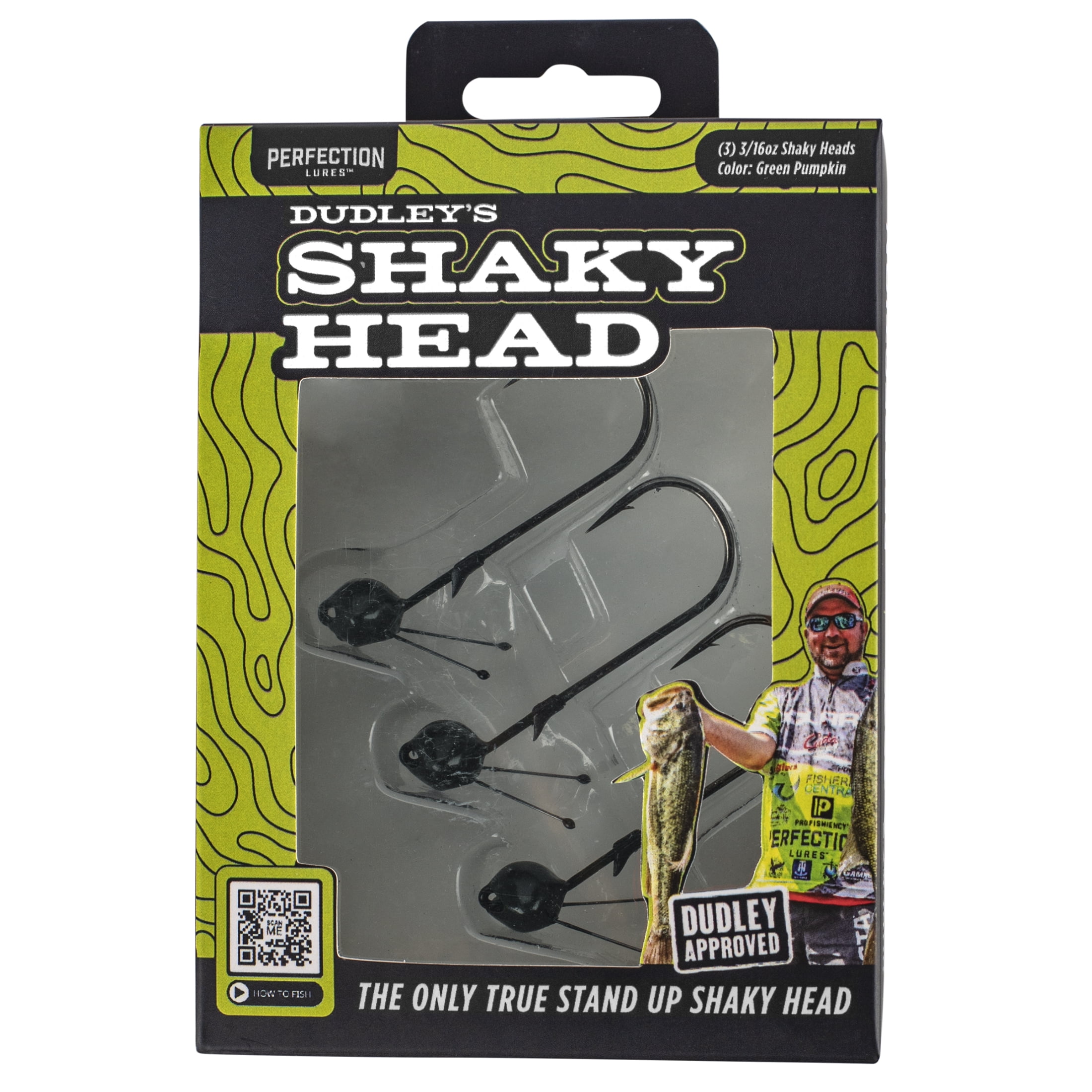 Perfection Lures Shaky Head Jig Hooks, Stand-up Design for Soft Baits Fishing Lure, 3/16 oz, 3 Count