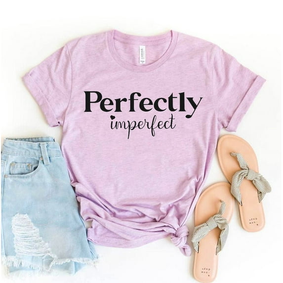 Perfectly Imperfect T-shirt Motivational Top Religious Gift Women's Faith Tshirt Spiritual Shirt Believe Tee Christian Shirts