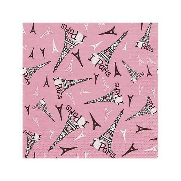 Perfectly Paris Beverage Napkins - Party Supplies - 16 Pieces