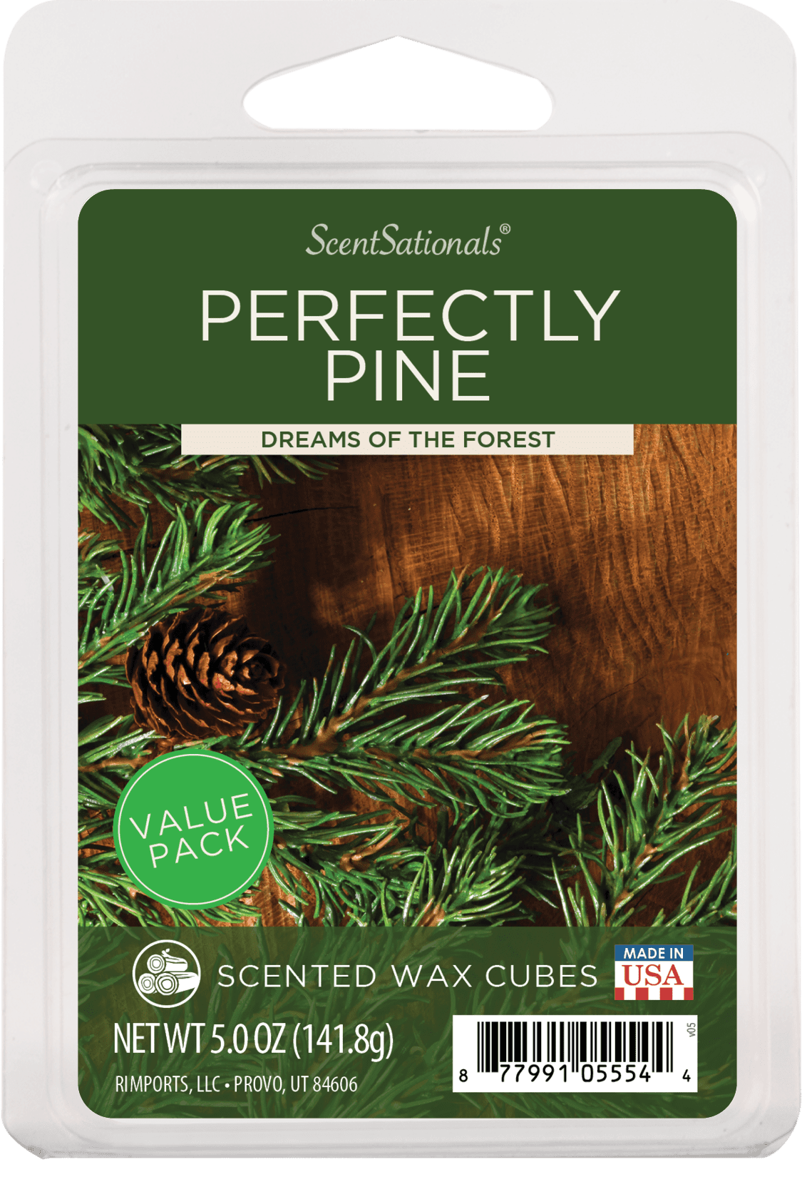 Perfectly Pine Scented Wax Melts, ScentSationals, 5 oz (Value Size) 