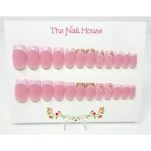 Perfectly Pink French Manicure Square Press On Nails - 24 piece Complete Press On Nail Set - Easy To Apply - 1 Step Application - Lots Of Sizes To Choose From