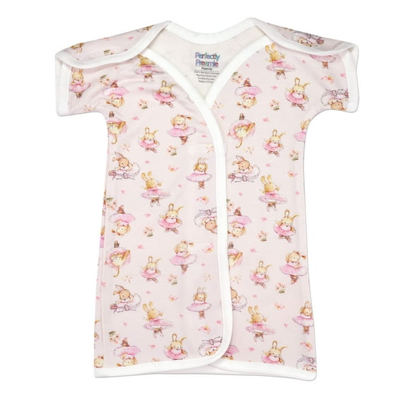 Perfectly Preemie Boy’s & Girl’s Open-Shoulder Bamboo NICU Gown (Preemie-0/3 months)