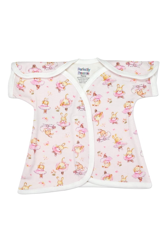 Girl’s Open-Shoulder Bamboo NICU Shirt (Preemie)